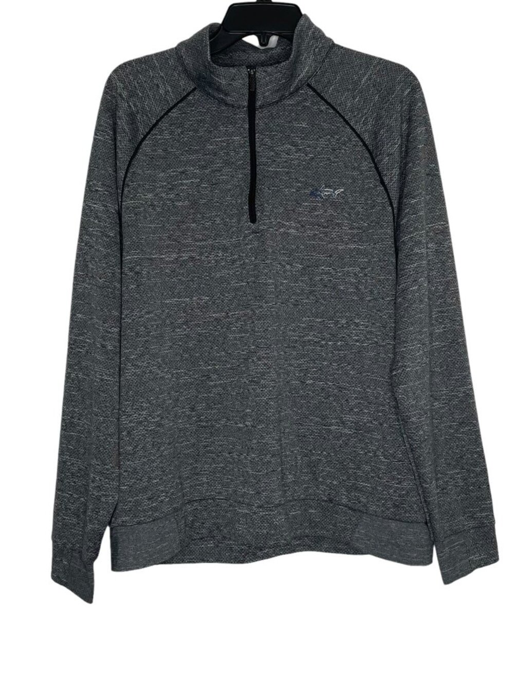 Greg Norman Mens Golf Quarter Zip Pullover Size Large Shark Active Top Gray